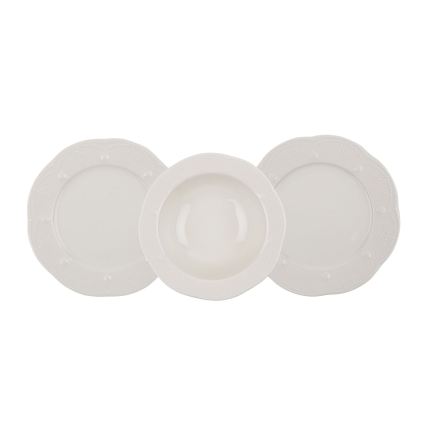 Conjunto de jantar 24 peças creme/porcelana