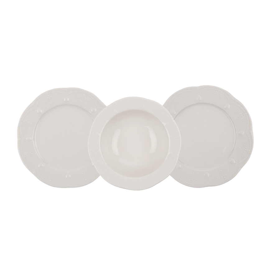 Conjunto de jantar 24 peças creme/porcelana