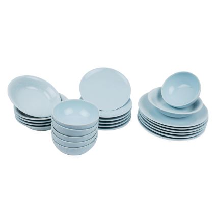 Conjunto de jantar 24 peças em porcelana, azul