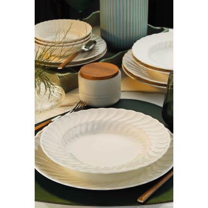 Conjunto de jantar 24 peças em porcelana branca