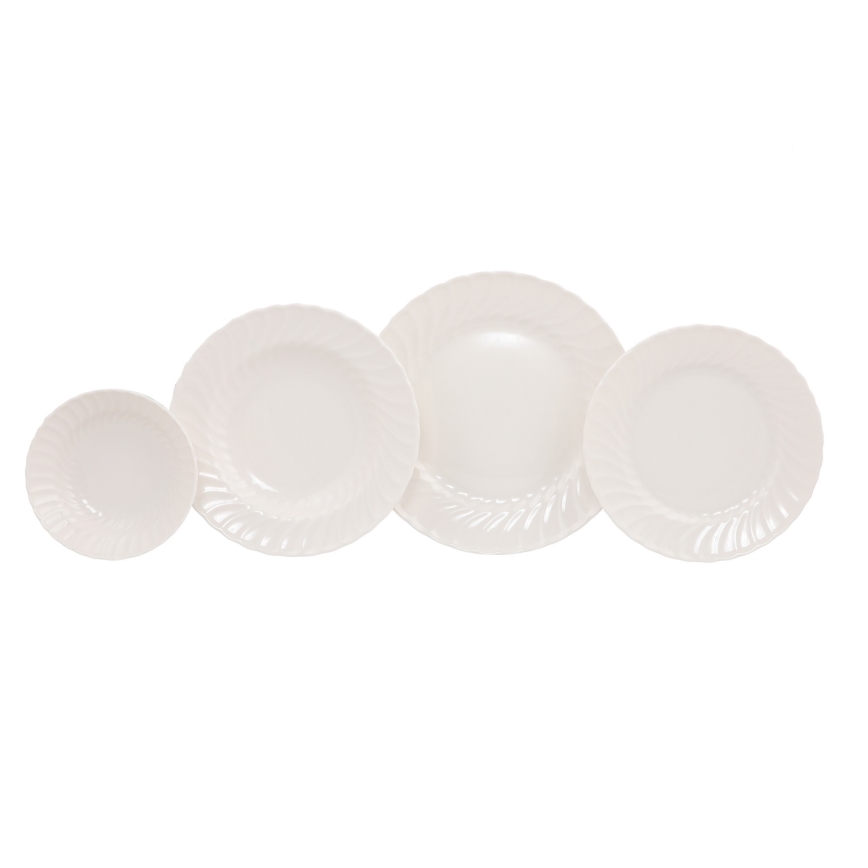 Conjunto de jantar 24 peças em porcelana branca