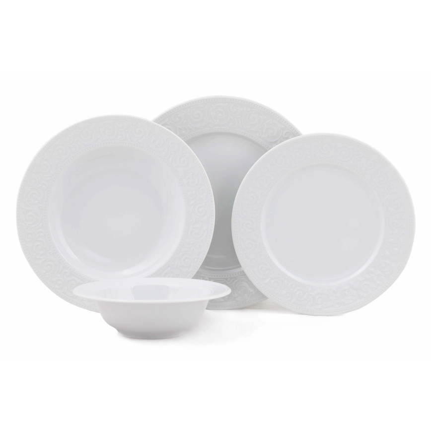 Conjunto de jantar 24 peças em porcelana branca