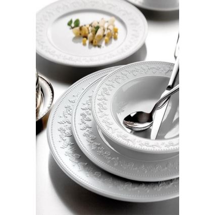 Conjunto de jantar 24 peças em porcelana branca