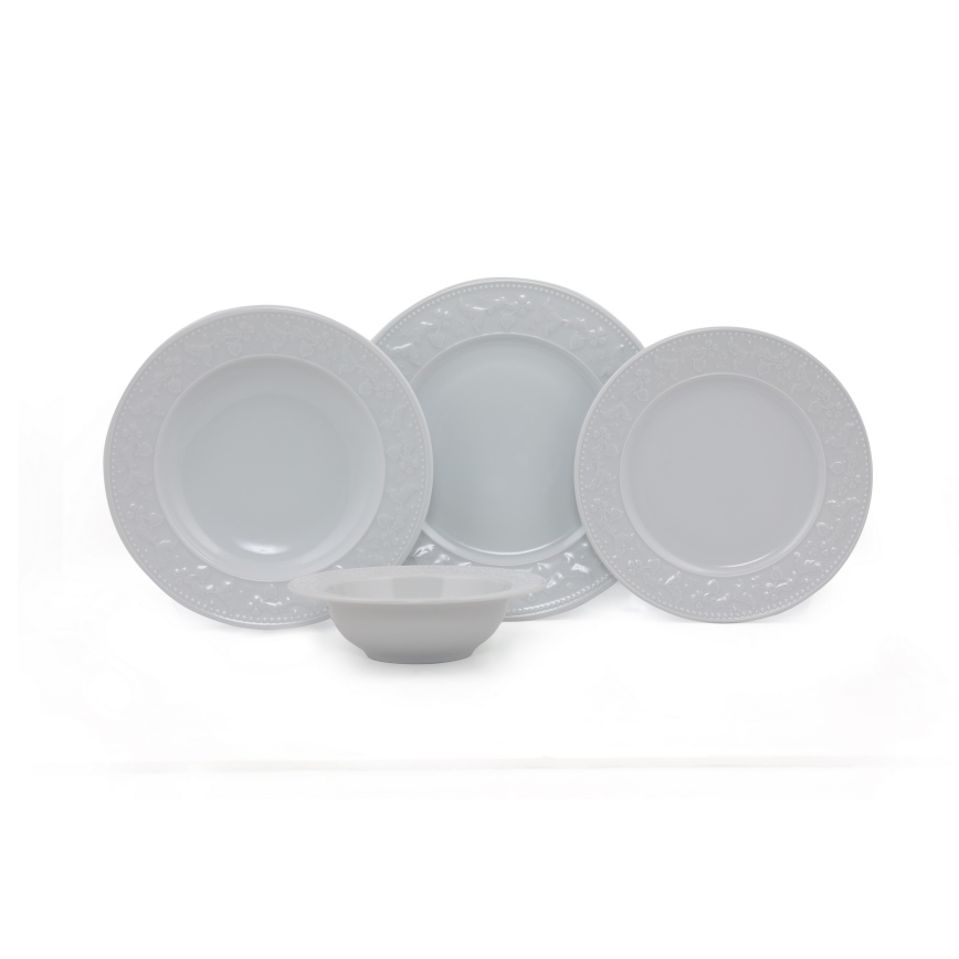 Conjunto de jantar 24 peças em porcelana branca