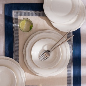 Conjunto de jantar 24 peças em porcelana branca