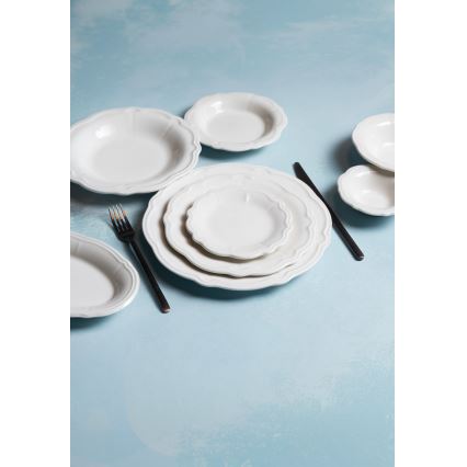 Conjunto de jantar 24 peças em porcelana branca