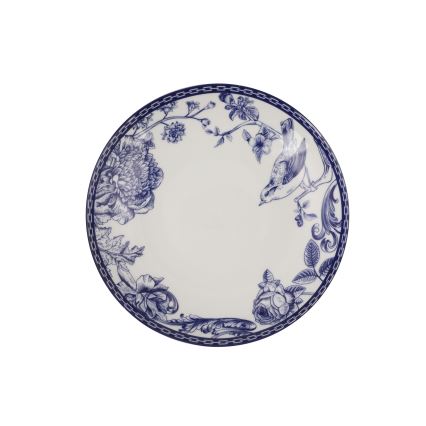 Conjunto de jantar 24 peças em porcelana, branco/azul