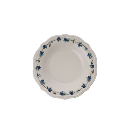 Conjunto de jantar 24 peças em porcelana, branco/azul