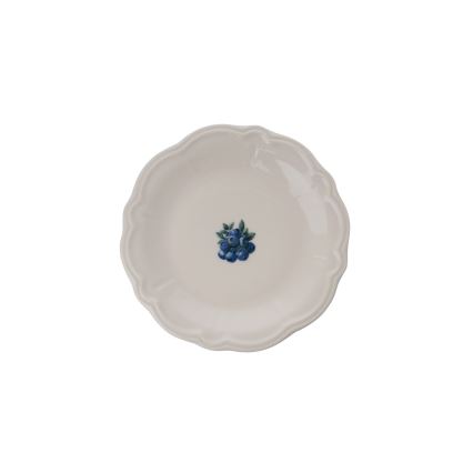 Conjunto de jantar 24 peças em porcelana, branco/azul