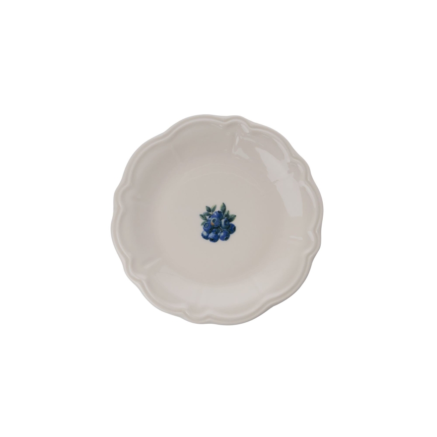 Conjunto de jantar 24 peças em porcelana, branco/azul