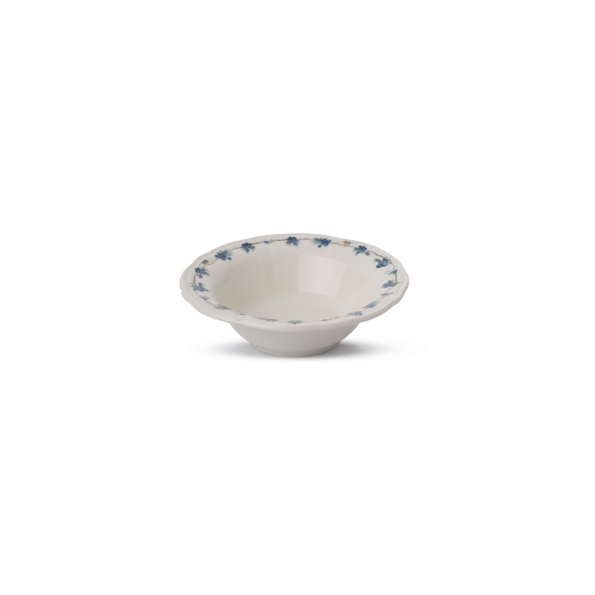 Conjunto de jantar 24 peças em porcelana, branco/azul