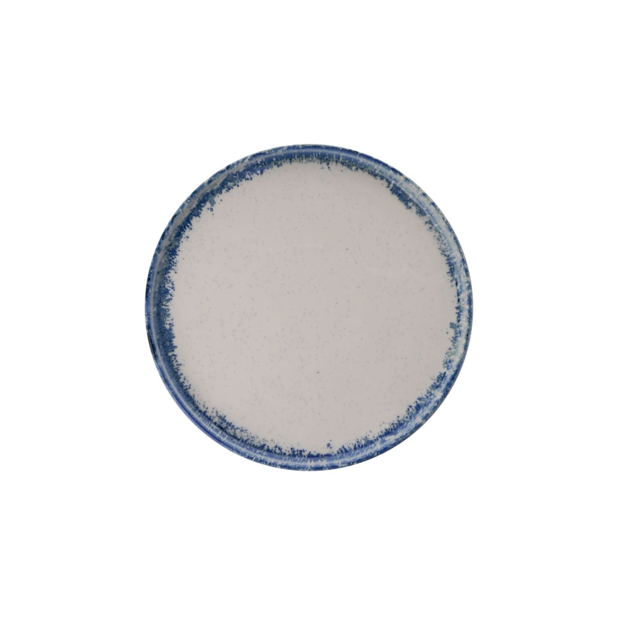 Conjunto de jantar 24 peças em porcelana, branco/azul