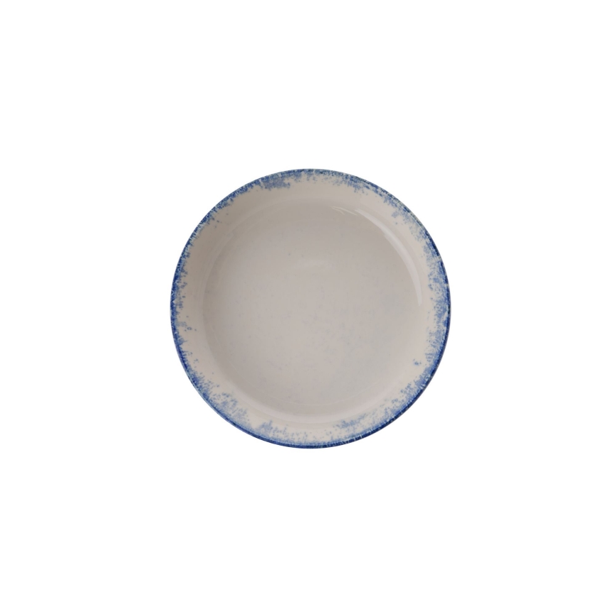 Conjunto de jantar 24 peças em porcelana, branco/azul