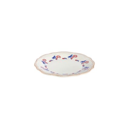 Conjunto de jantar 24 peças em porcelana branco/azul/vermelho