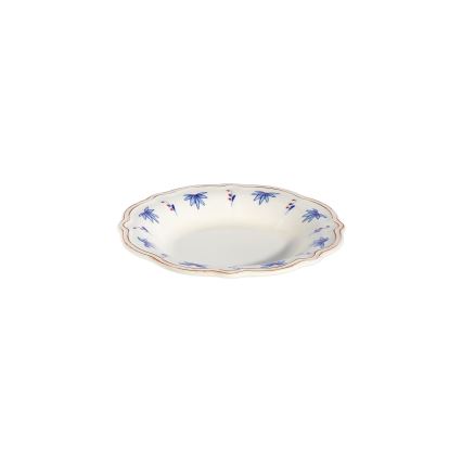 Conjunto de jantar 24 peças em porcelana branco/azul/vermelho