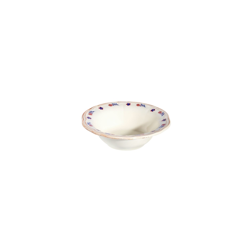 Conjunto de jantar 24 peças em porcelana branco/azul/vermelho
