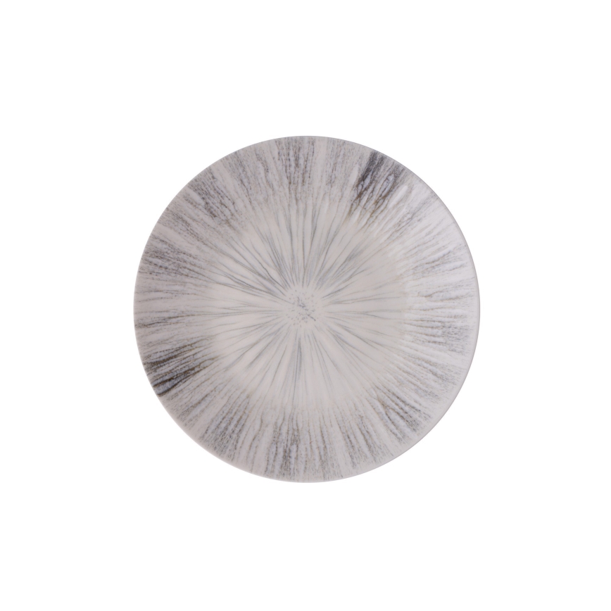 Conjunto de jantar 24 peças em porcelana, cor cinza