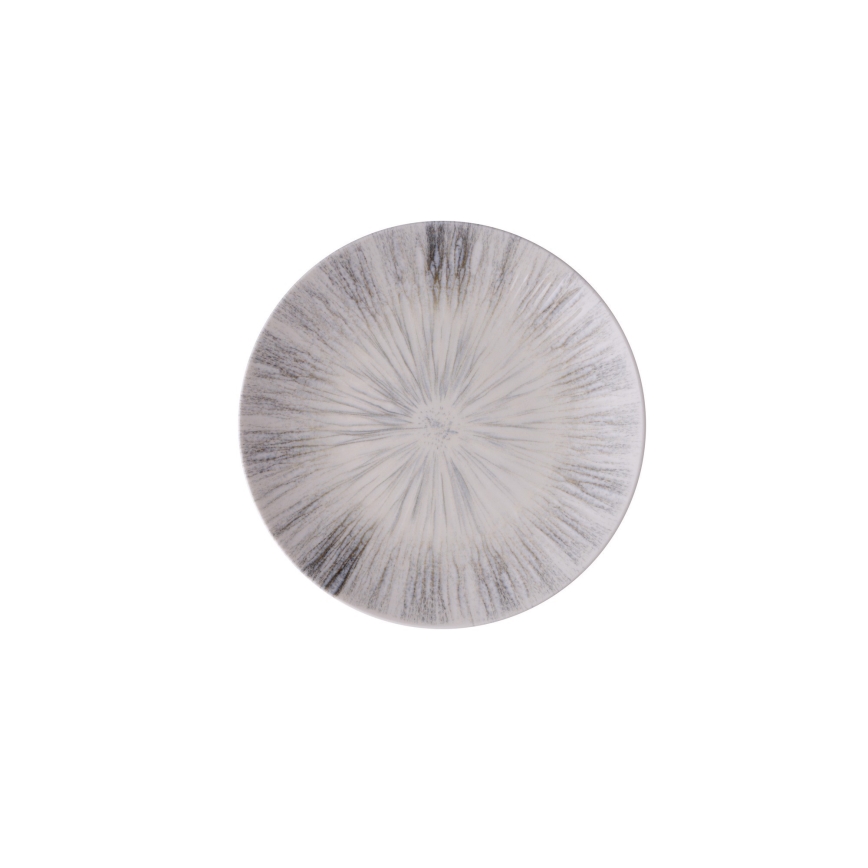 Conjunto de jantar 24 peças em porcelana, cor cinza