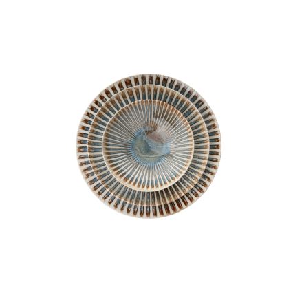 Conjunto de jantar 24 peças em porcelana multicolorida