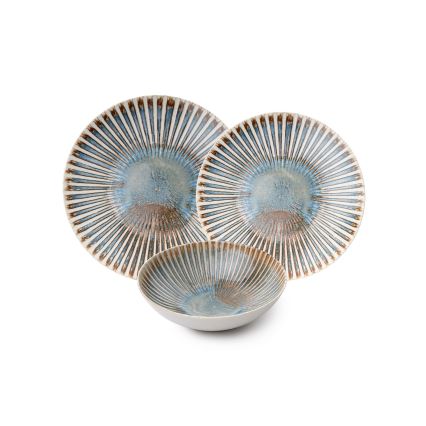 Conjunto de jantar 24 peças em porcelana multicolorida