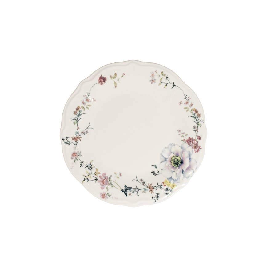 Conjunto de jantar 24 peças em porcelana, multicolorido
