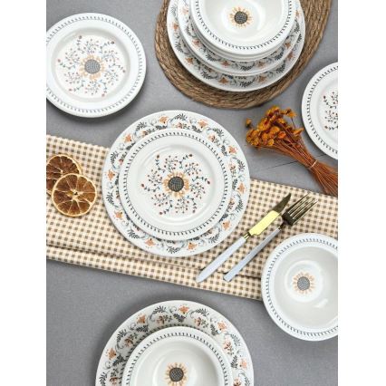Conjunto de jantar 24 peças em porcelana, multicolorido — elegante e durável
