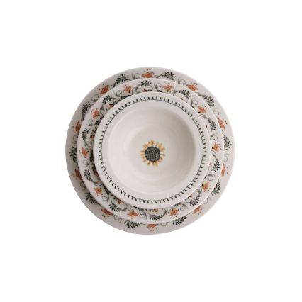 Conjunto de jantar 24 peças em porcelana, multicolorido — elegante e durável