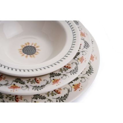 Conjunto de jantar 24 peças em porcelana, multicolorido — elegante e durável