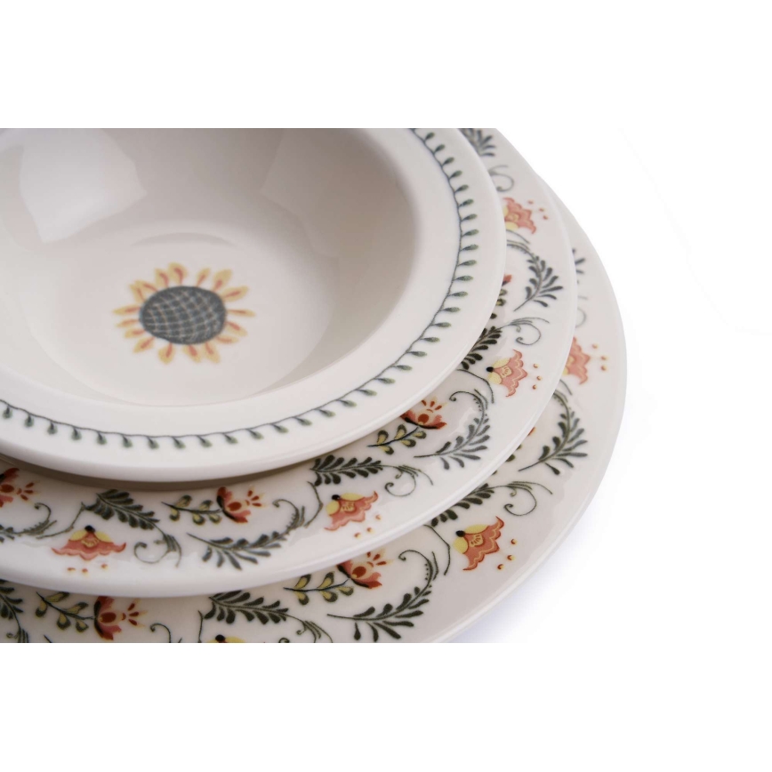 Conjunto de jantar 24 peças em porcelana, multicolorido — elegante e durável