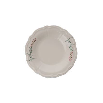 Conjunto de jantar 24 peças em porcelana — branco/verde