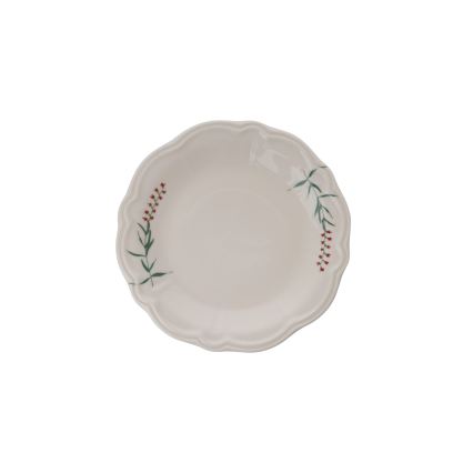 Conjunto de jantar 24 peças em porcelana — branco/verde