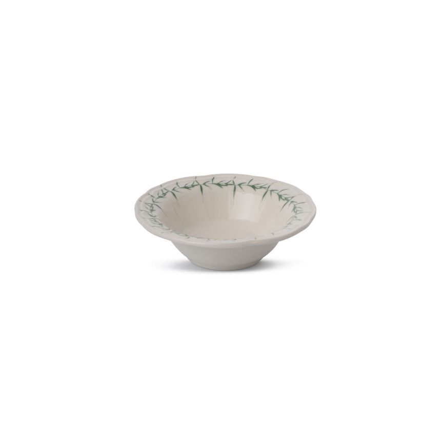 Conjunto de jantar 24 peças em porcelana — branco/verde