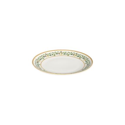 Conjunto de jantar 24 peças em porcelana — creme, bege e verde