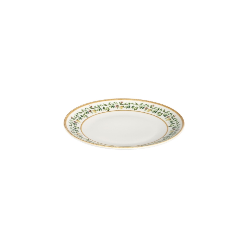 Conjunto de jantar 24 peças em porcelana — creme, bege e verde