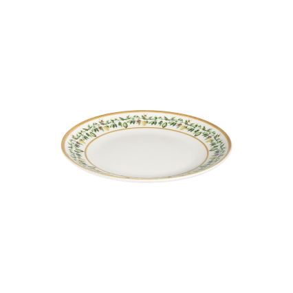 Conjunto de jantar 24 peças em porcelana — creme, bege e verde