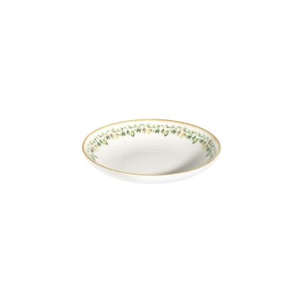 Conjunto de jantar 24 peças em porcelana — creme, bege e verde
