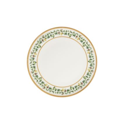 Conjunto de jantar 24 peças em porcelana — creme, bege e verde