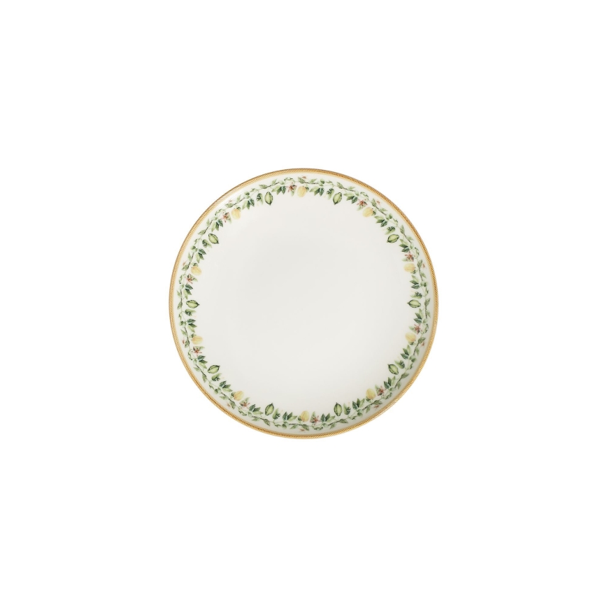 Conjunto de jantar 24 peças em porcelana — creme, bege e verde