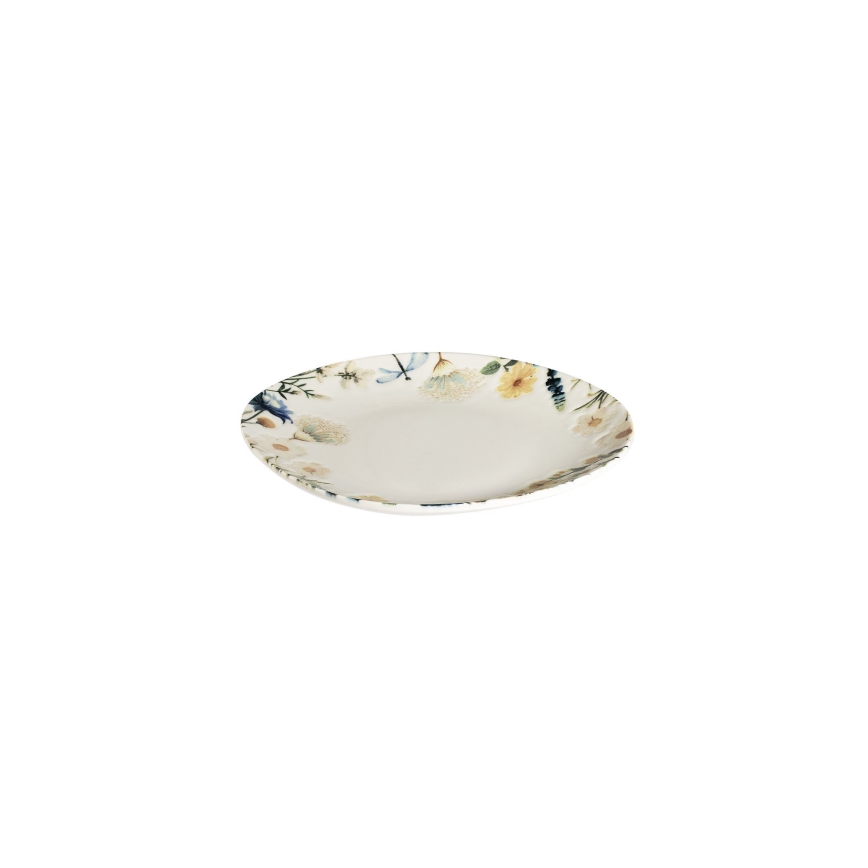 Conjunto de jantar 24 peças multicolorido/castanho/porcelana