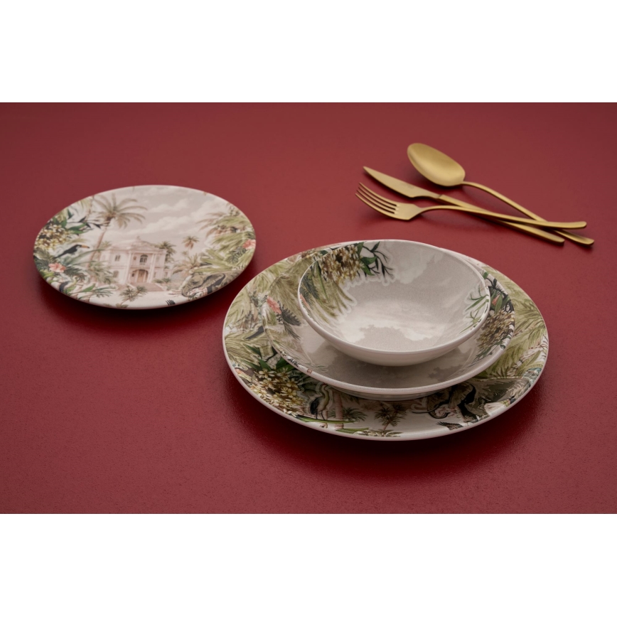 Conjunto de jantar 24 peças multicolorido/cerâmica