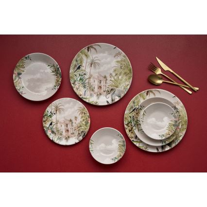 Conjunto de jantar 24 peças multicolorido/cerâmica