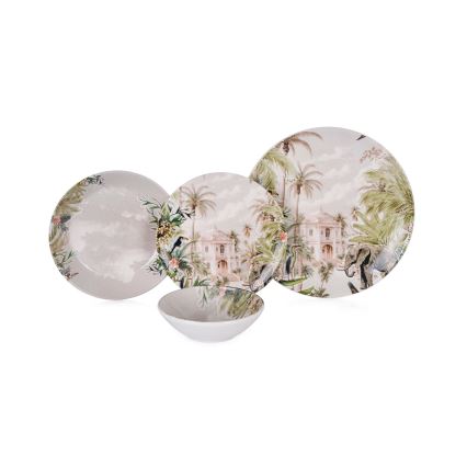 Conjunto de jantar 24 peças multicolorido/cerâmica
