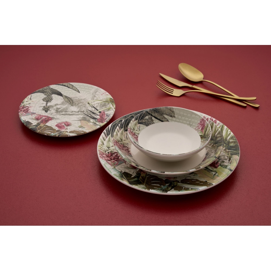 Conjunto de jantar 24 peças multicolorido/cerâmica