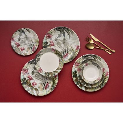 Conjunto de jantar 24 peças multicolorido/cerâmica