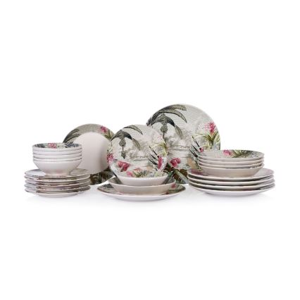 Conjunto de jantar 24 peças multicolorido/cerâmica