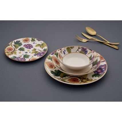 Conjunto de jantar 24 peças multicolorido/cerâmica