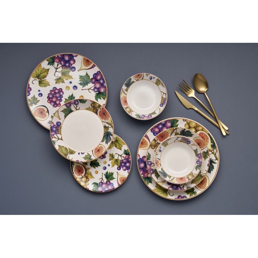 Conjunto de jantar 24 peças multicolorido/cerâmica