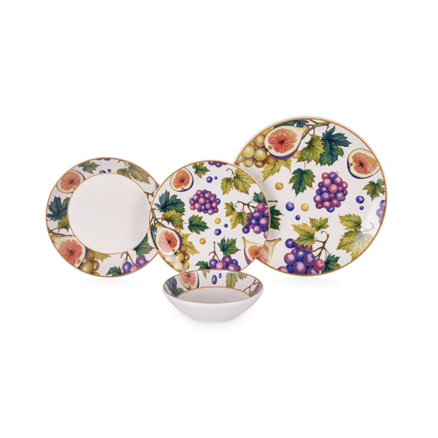 Conjunto de jantar 24 peças multicolorido/cerâmica