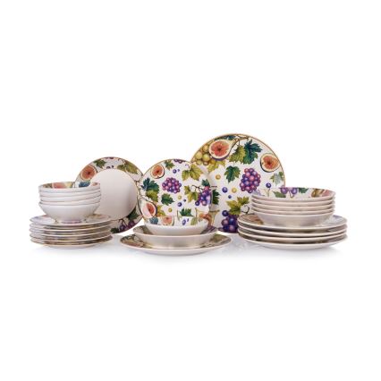 Conjunto de jantar 24 peças multicolorido/cerâmica