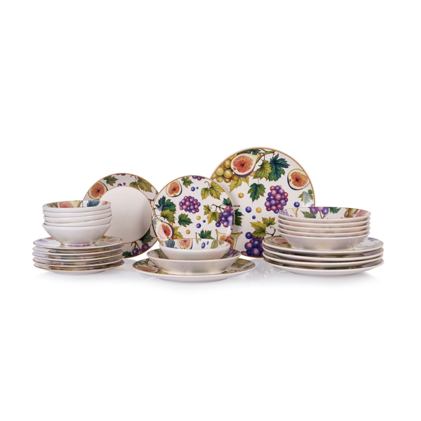Conjunto de jantar 24 peças multicolorido/cerâmica